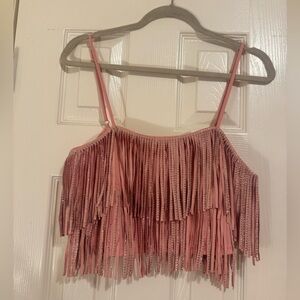 Pink Fringe Women's Top